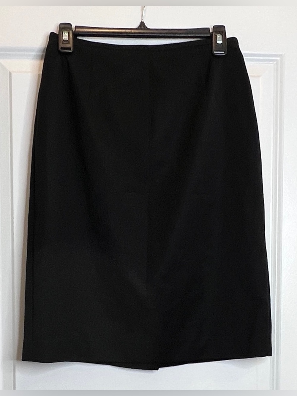 Investments Vintage 100% Worsted Wool Black Pencil Skirt Woolmark Size 12